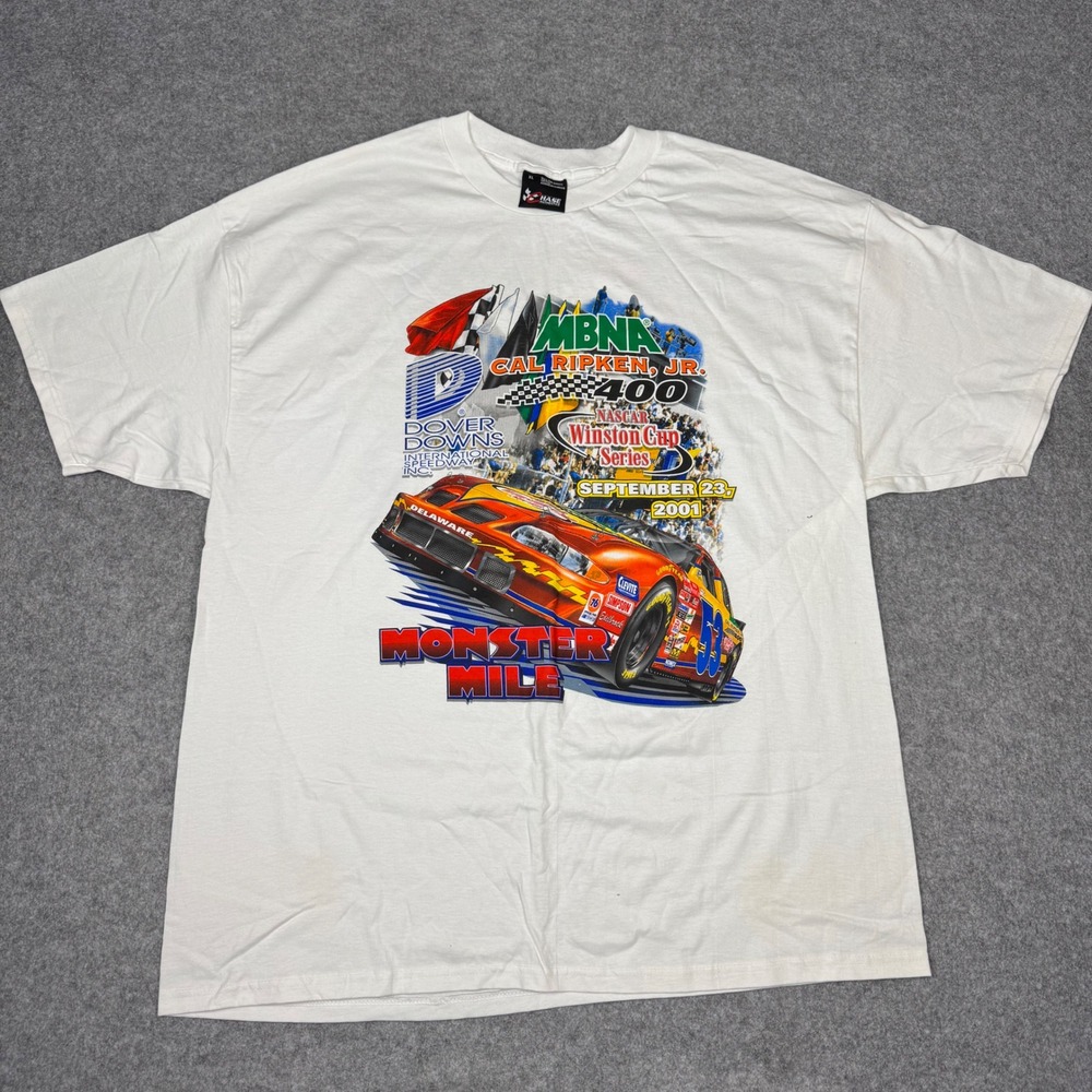 Vintage 2001 NASCAR Cal Ripken Jr 400 T-Shirt Mens XL Chase Authentics Dover